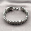 Stainless Steel Fancy Bracelet, Square Franco Design, Polished, Steel Finish, 03.440.0003.08 (Thickness, 8 Inches Length)
