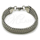 Stainless Steel Fancy Bracelet, Square Franco Design, Polished, Steel Finish, 03.440.0003.08 (Thickness, 8 Inches Length)