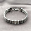 Stainless Steel Fancy Bracelet, Diamond Cutting Finish, Steel Finish, 03.440.0004.09 (Thickness, 9 Inches Length)