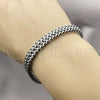 Stainless Steel Fancy Bracelet, Square Franco Design, Polished, Steel Finish, 03.440.0005.09 (Thickness, 9 Inches Length)