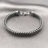 Stainless Steel Fancy Bracelet, Square Franco Design, Polished, Steel Finish, 03.440.0005.09 (Thickness, 9 Inches Length)