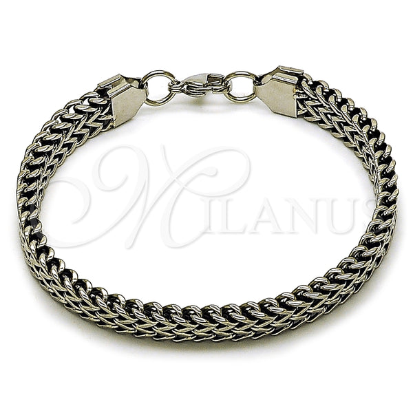 Stainless Steel Bracelet — Fancy Bracelet Square Franco Design Polished 03. Thickness — alternate product view — SKU 164450 | Acero Inoxidable brazalete — elegante Bracelet Square Franco diseño pulido 03. Thickness — SKU 164450