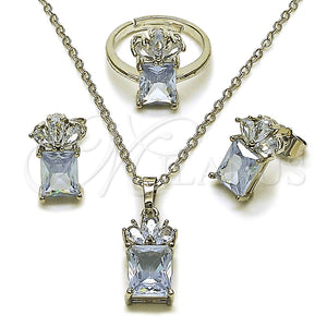 White Gold Filled Ring — Necklace Earring and Ring Pineapple Design with White — main product view — SKU 164451 | Oro Laminado Blanco anillo — Necklace Earring and Ring Pineapple diseño with blanco — SKU 164451
