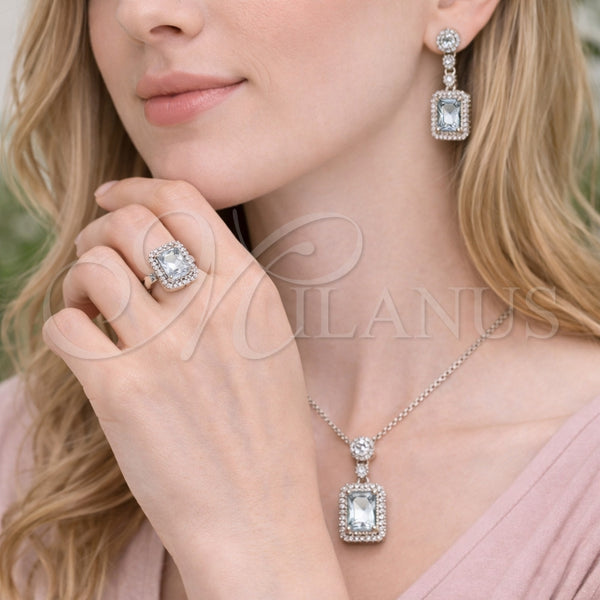 White Gold Filled Ring — Necklace Earring and Ring Cluster Design with White — alternate product view — SKU 164455 | Oro Laminado Blanco anillo — Necklace Earring and Ring Cluster diseño with blanco — SKU 164455