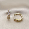 Oro Laminado Huggie Hoop, Gold Filled Style with White Cubic Zirconia, Polished, Golden Finish, 02.323.0116.20