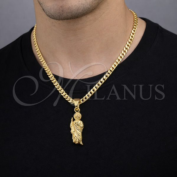 Gold Filled Pendant — Religious Pendant San Judas Design Polished 05. — alternate product view — SKU 164470 | Oro Laminado dije — Religious Pendant San Judas diseño pulido 05. — SKU 164470