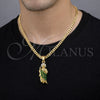 Oro Laminado Religious Pendant, Gold Filled Style San Judas Design, Polished, Tricolor, 05.210.0018.1