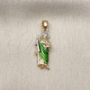 Oro Laminado Religious Pendant, Gold Filled Style San Judas Design, Polished, Tricolor, 05.210.0018.1