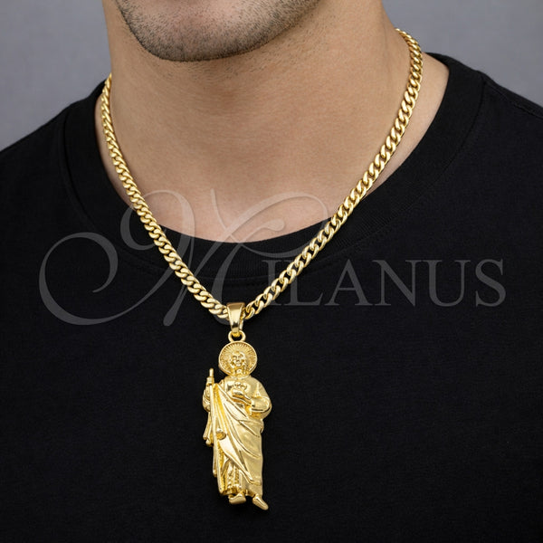 Gold Filled Pendant — Religious Pendant San Judas Design Polished 05. — alternate product view — SKU 164472 | Oro Laminado dije — Religious Pendant San Judas diseño pulido 05. — SKU 164472