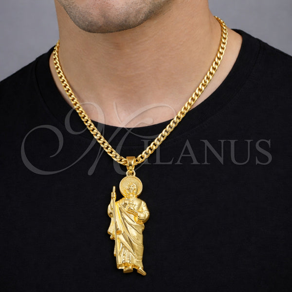 Gold Filled Pendant — Religious Pendant San Judas Design Polished 05. — alternate product view — SKU 164474 | Oro Laminado dije — Religious Pendant San Judas diseño pulido 05. — SKU 164474