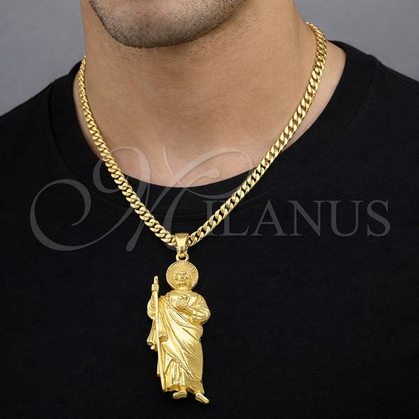 Gold Filled Pendant — Religious Pendant San Judas Design Polished 05. — alternate product view — SKU 164476 | Oro Laminado dije — Religious Pendant San Judas diseño pulido 05. — SKU 164476