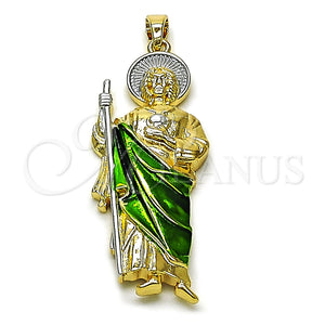 Gold Filled Pendant — Religious Pendant San Judas Design Polished Tricolor 05. — main product view — SKU 164477 | Oro Laminado dije — Religious Pendant San Judas diseño pulido Tricolor 05. — SKU 164477