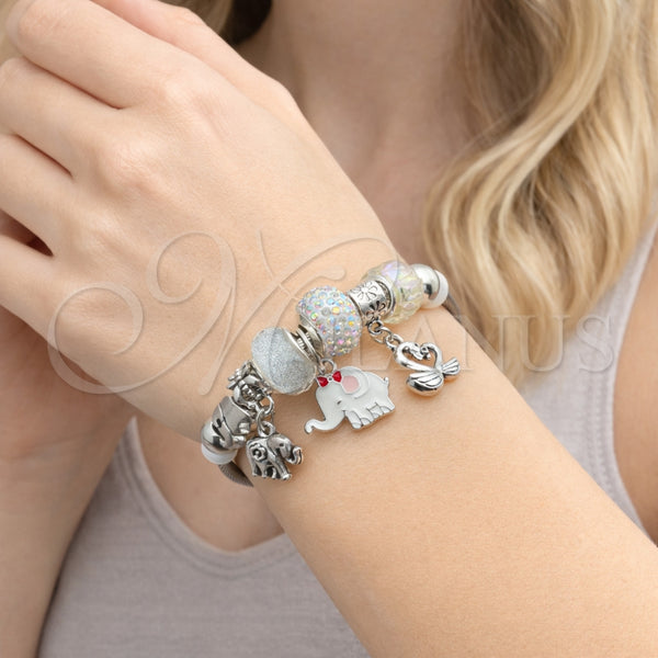 Stainless Steel Jewelry — Individual Bangle Elephant and Swan Design with Aurore — alternate product view — SKU 164483 | Acero Inoxidable joyería — Individual Bangle Elephant and Swan diseño with Aurore — SKU 164483