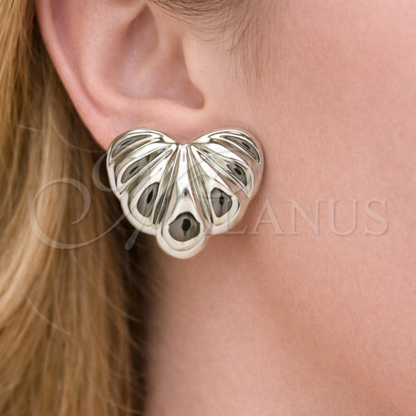 White Gold Filled Ring — Stud Earring Heart Design Polished 02. — alternate product view — SKU 164488 | Oro Laminado Blanco anillo — Stud Earring corazón diseño pulido 02. — SKU 164488