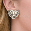 Rhodium Gold Filled Stud Earring, Heart Design, Polished, Rhodium Finish, 02.455.0001