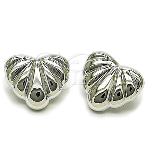 White Gold Filled Ring — Stud Earring Heart Design Polished 02. — main product view — SKU 164488 | Oro Laminado Blanco anillo — Stud Earring corazón diseño pulido 02. — SKU 164488