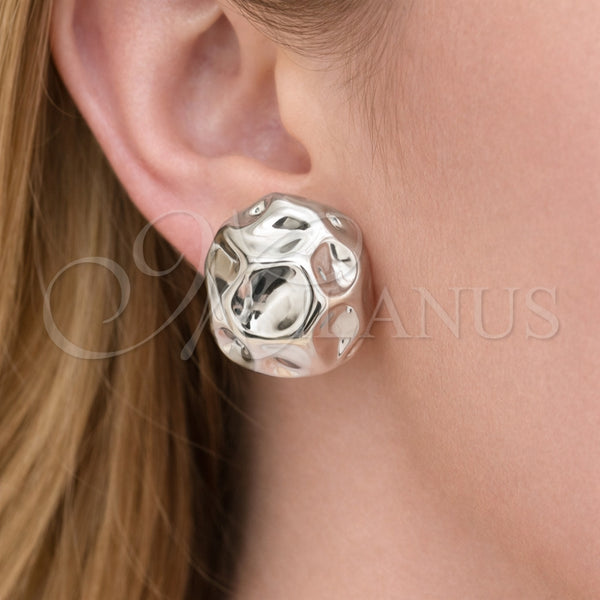 White Gold Filled Ring — Stud Earring Polished 02. — alternate product view — SKU 164492 | Oro Laminado Blanco anillo — Stud Earring pulido 02. — SKU 164492