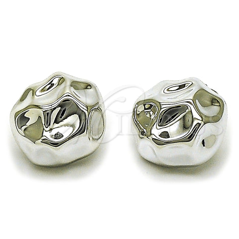 Rhodium Plated Stud Earring, Polished, Rhodium Finish, 02.455.0005