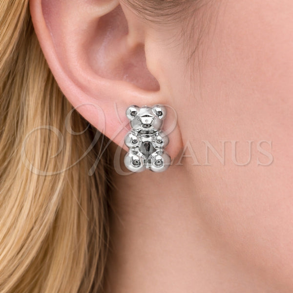 White Gold Filled Ring — Stud Earring Teddy Bear Design Polished 02. — alternate product view — SKU 164493 | Oro Laminado Blanco anillo — Stud Earring Teddy Bear diseño pulido 02. — SKU 164493