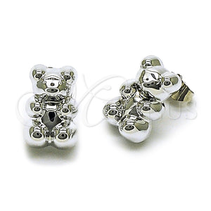 White Gold Filled Ring — Stud Earring Teddy Bear Design Polished 02. — main product view — SKU 164493 | Oro Laminado Blanco anillo — Stud Earring Teddy Bear diseño pulido 02. — SKU 164493