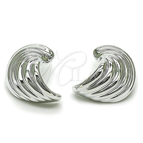 Rhodium Plated Stud Earring, Polished, Rhodium Finish, 02.455.0007