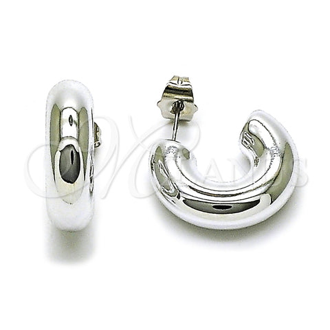 Rhodium Plated Small Hoop, Polished, Rhodium Finish, 02.455.0009.22