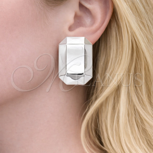 White Gold Filled Ring — Stud Earring Polished 02. — alternate product view — SKU 164497 | Oro Laminado Blanco anillo — Stud Earring pulido 02. — SKU 164497