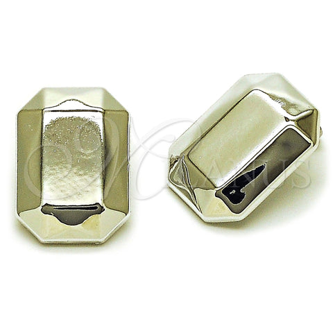 Rhodium Plated Stud Earring, Polished, Rhodium Finish, 02.455.0010