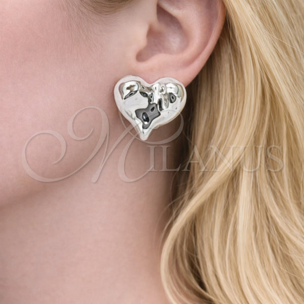 White Gold Filled Ring — Stud Earring Heart Design Polished 02. — alternate product view — SKU 164498 | Oro Laminado Blanco anillo — Stud Earring corazón diseño pulido 02. — SKU 164498