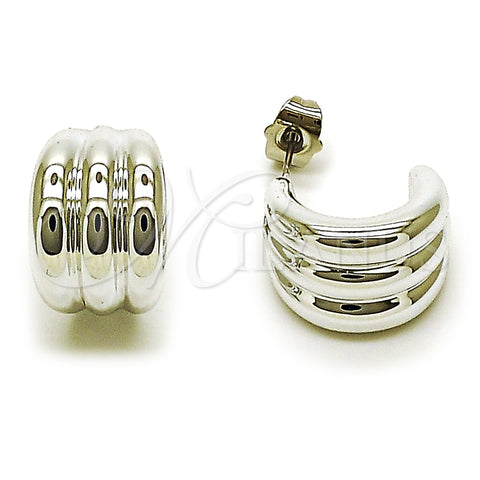 Rhodium Plated Stud Earring, Polished, Rhodium Finish, 02.455.0012