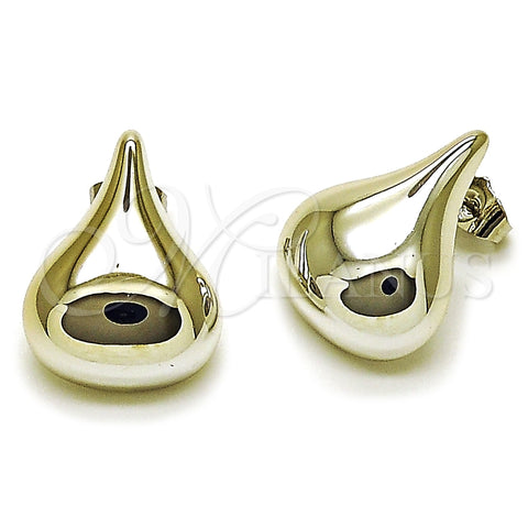 Rhodium Plated Stud Earring, Teardrop Design, Polished, Rhodium Finish, 02.455.0014