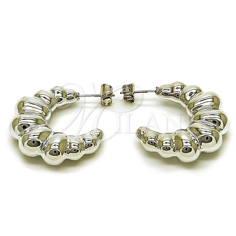 Rhodium Plated Medium Hoop, Polished, Rhodium Finish, 02.455.0015.30