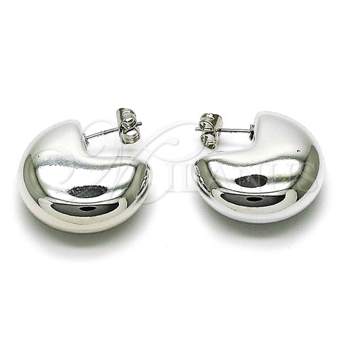 Rhodium Plated Medium Hoop, Polished, Rhodium Finish, 02.455.0016.25