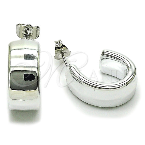 Rhodium Plated Small Hoop, Polished, Rhodium Finish, 02.455.0017.18