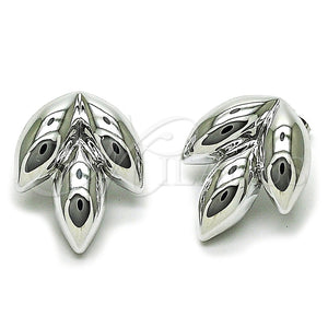White Gold Filled Ring — Stud Earring Leaf Design Polished 02. — main product view — SKU 164505 | Oro Laminado Blanco anillo — Stud Earring Leaf diseño pulido 02. — SKU 164505