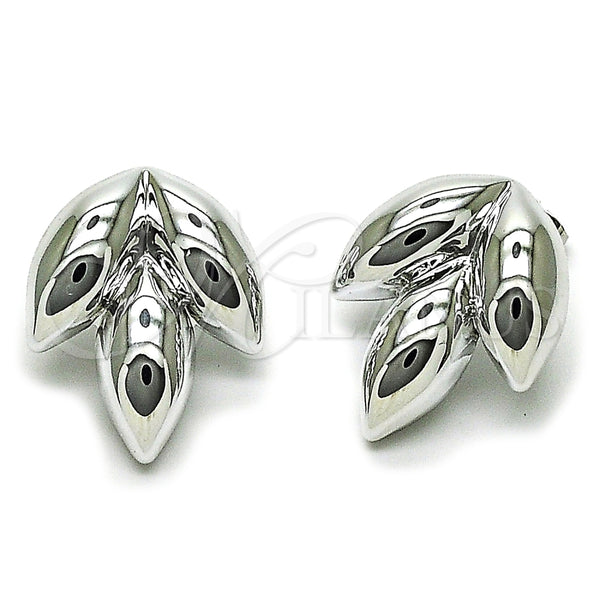 White Gold Filled Ring — Stud Earring Leaf Design Polished 02. — main product view — SKU 164505 | Oro Laminado Blanco anillo — Stud Earring Leaf diseño pulido 02. — SKU 164505