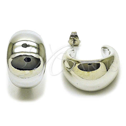 Rhodium Plated Medium Hoop, Polished, Rhodium Finish, 02.455.0020.28