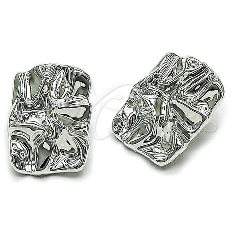 Rhodium Plated Stud Earring, Polished, Rhodium Finish, 02.455.0022