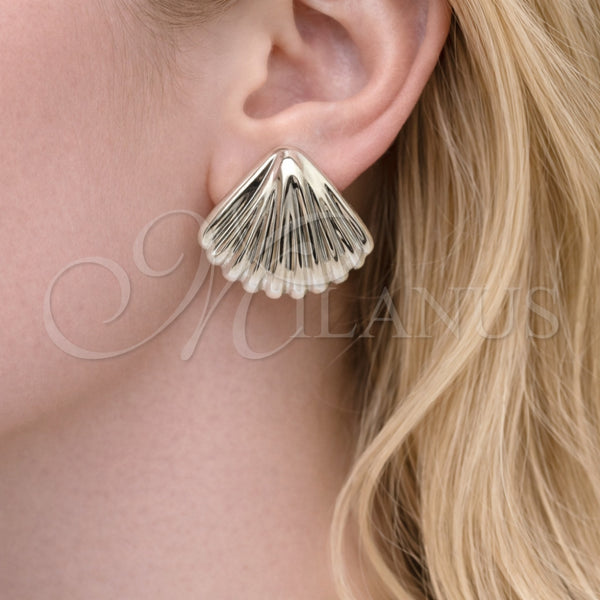 White Gold Filled Ring — Stud Earring Shell Design Polished 02. — alternate product view — SKU 164510 | Oro Laminado Blanco anillo — Stud Earring Shell diseño pulido 02. — SKU 164510