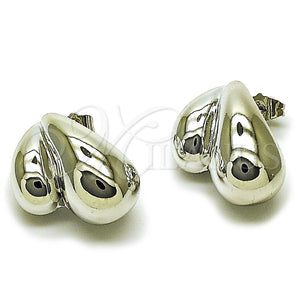 White Gold Filled Ring — Stud Earring Heart Design Polished 02. — main product view — SKU 164512 | Oro Laminado Blanco anillo — Stud Earring corazón diseño pulido 02. — SKU 164512
