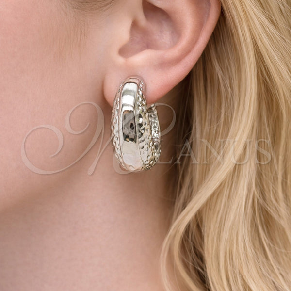 White Gold Filled Hoop Earrings — Large Hoop Polished 02. — alternate product view — SKU 164515 | Oro Laminado Blanco aretes de aro — Large Hoop pulido 02. — SKU 164515