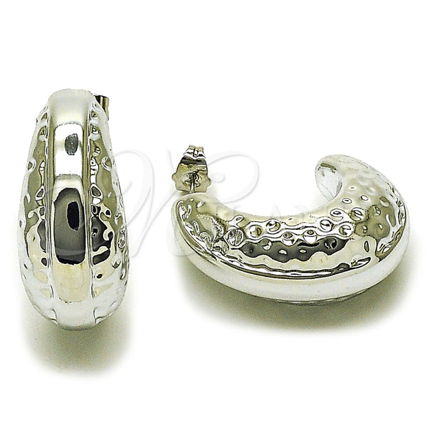 White Gold Filled Hoop Earrings — Large Hoop Polished 02. — main product view — SKU 164515 | Oro Laminado Blanco aretes de aro — Large Hoop pulido 02. — SKU 164515