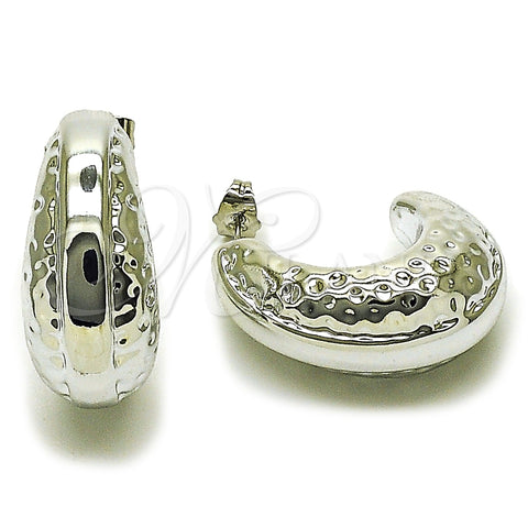 Rhodium Plated Large Hoop, Polished, Rhodium Finish, 02.455.0028.25