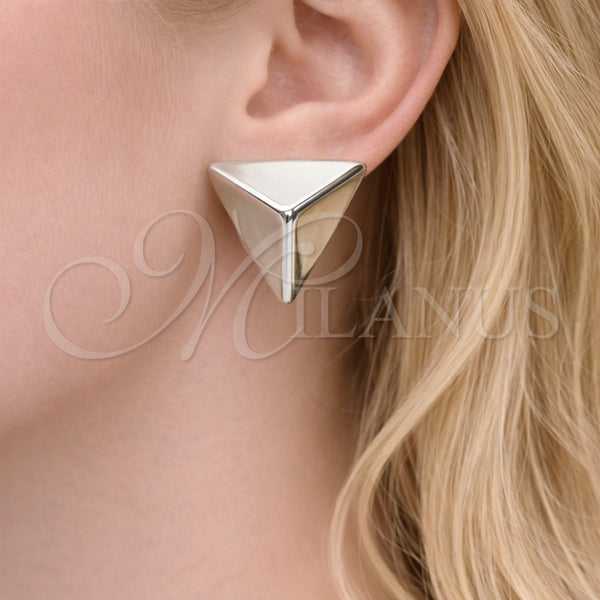 White Gold Filled Ring — Stud Earring Polished 02. — alternate product view — SKU 164516 | Oro Laminado Blanco anillo — Stud Earring pulido 02. — SKU 164516