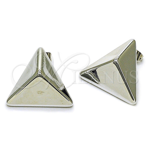 Rhodium Plated Stud Earring, Polished, Rhodium Finish, 02.455.0029