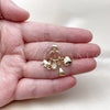 Oro Laminado Religious Pendant, Gold Filled Style Elephant and Heart Design, with White Cubic Zirconia, Polished, Golden Finish, 05.213.0201
