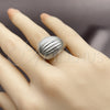 Rhodium Gold Filled Elegant Ring, Teardrop Design, Diamond Cutting Finish, Rhodium Finish, 01.213.0054.1 (One size fits all)
