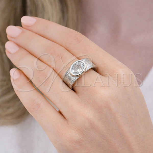 White Gold Filled Ring — Multi Stone Ring with White Cubic Zirconia Matte — alternate product view — SKU 164531 | Oro Laminado Blanco anillo — Multi Stone Ring with blanco Cubic Zirconia Matte — SKU 164531