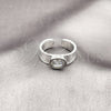 Rhodium Gold Filled Multi Stone Ring, with White Cubic Zirconia, Matte Finish, Rhodium Finish, 01.213.0083 (One size fits all)
