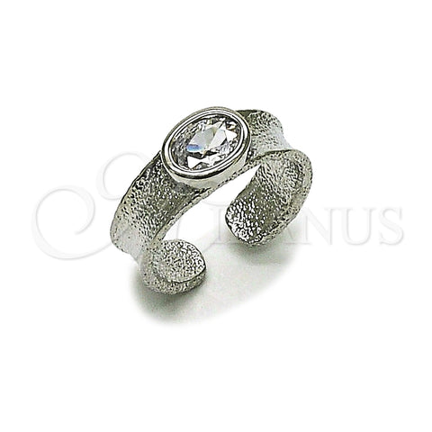 Rhodium Gold Filled Multi Stone Ring, with White Cubic Zirconia, Matte Finish, Rhodium Finish, 01.213.0083 (One size fits all)